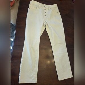 J Crew Womens Size 24P White 10" Vintage Slim Straight Denim Jeans